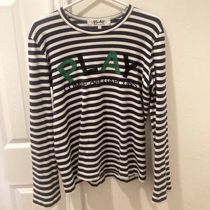 COMME DES GARÇONS PLAY STRIPED LONG SLEEVE